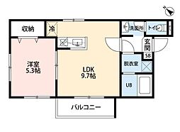 エルモス天神 1LDKの間取図画像