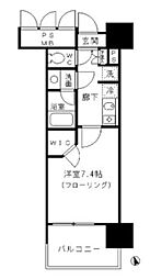 JR山手線 田町駅 徒歩15分の賃貸マンション 14階1Kの間取り