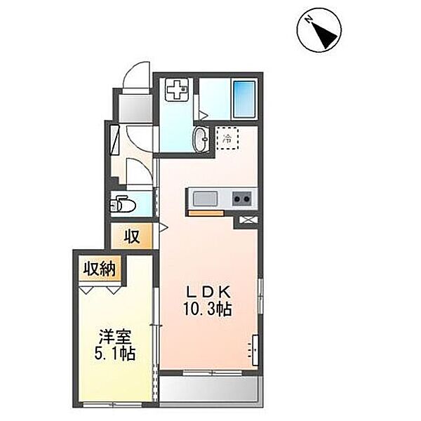 神奈川県相模原市南区上鶴間本町６丁目(賃貸アパート1LDK・1階・38.61㎡)の写真 その2