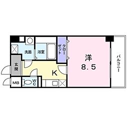 大東ビル 1Kの間取図画像