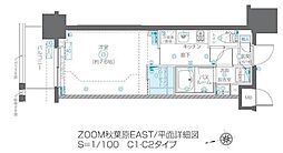 ズーム秋葉原イースト 4階1Kの間取り