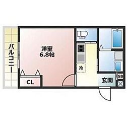 ALEGRIA津久野North 1Kの間取図画像