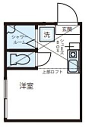 カーサ・フォレスタ 2階ワンルームの間取り