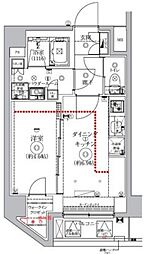 ジェノヴィア北池袋スカイガーデン 4階1DKの間取り