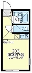 ユナイト横浜グラスゴーの丘 ワンルームの間取図画像