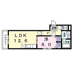 ヴィレッジ キール 3階1LDKの間取り