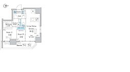 デュオフラッツ浅草田原町ネスト 2LDKの間取図画像