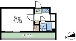 スワースモアＳ棟 3階1Kの間取り