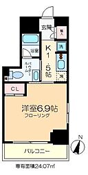 門前仲町レジデンス弐番館 1Kの間取図画像