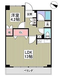 サリジェ志村公園 3階1LDKの間取り