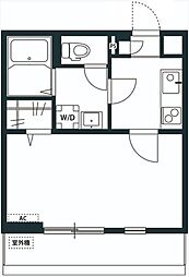 リブリ・GALAXY WOLF 1階1Kの間取り