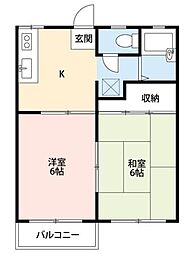 スズパレス 2階2Kの間取り
