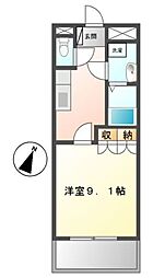 ヴァンヴェール 1Kの間取図画像