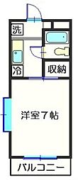 コスモタウン鹿沼台 1Kの間取図画像