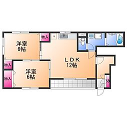 サニーフレグランス 2LDKの間取図画像