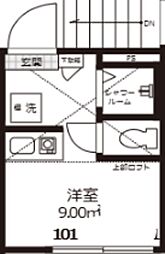 スマイエ北新宿 ワンルームの間取図画像