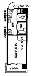 ミア・カーサ 1Kの間取図画像