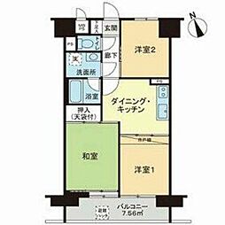 ライオンズマンション練馬 3DKの間取図画像