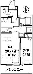 アヴニール 1LDKの間取図画像