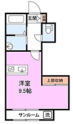 長家本舗3プレステージ空港西 ワンルームの間取図画像