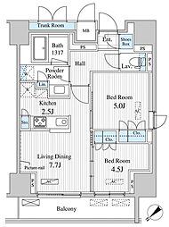 セリオ落合東中野 2LDKの間取図画像