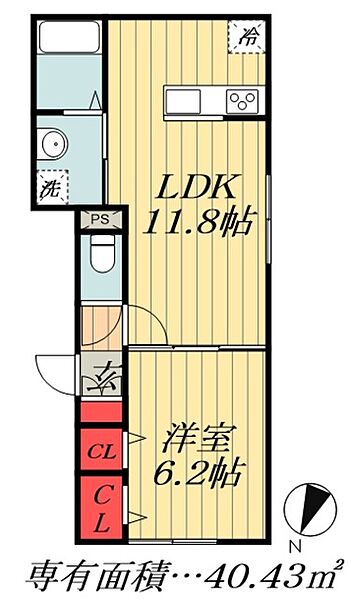 東京都江戸川区谷河内２丁目(賃貸アパート1LDK・1階・40.43㎡)の写真 その2