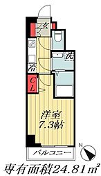 レフィールオーブ南行徳駅前 1Kの間取図画像