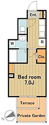 グランシャトル 1Kの間取図画像