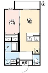 練馬区中村南1丁目アパート 1LDKの間取図画像
