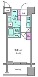 レジディア築地 1Kの間取図画像