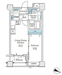 ダイナシティ三宿 1LDKの間取図画像