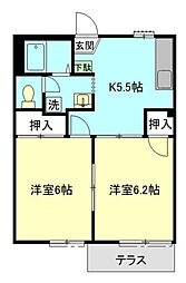 ファミール・ハイツ 2Kの間取図画像