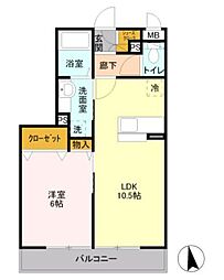 レガーロ 1LDKの間取図画像