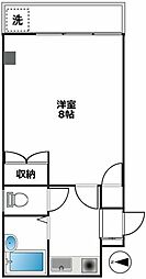 吉野屋ビル 1Kの間取図画像