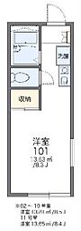 レオパレストダワンルームハイツ2 1Kの間取図画像