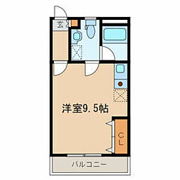 リバティ ワンルームの間取図画像