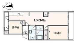 フォンテーヌ稲田堤 2LDKの間取図画像