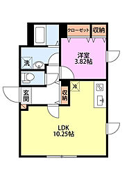 JR白新線 新潟駅 バス18分 弁天橋下車 徒歩6分の賃貸アパート 2階1LDKの間取り