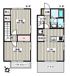 ブエナビスタ 1階2DKの間取り