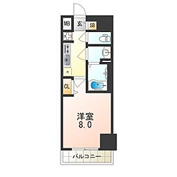 Osaka Metro御堂筋線 新大阪駅 徒歩7分の賃貸マンション 7階1Kの間取り