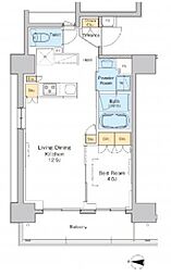 プラウドフラット両国 8階1LDKの間取り