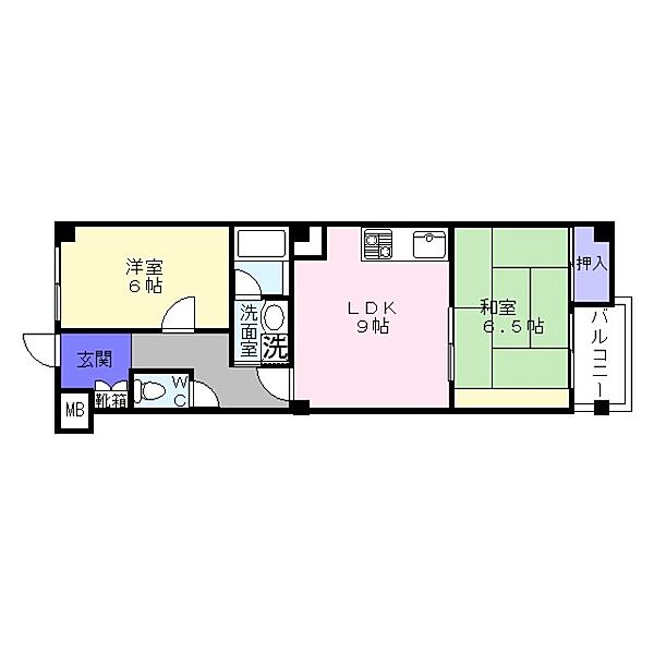 メゾンホレスト ｜大阪府大阪市住吉区大領２丁目(賃貸マンション2DK・2階・53.94㎡)の写真 その2