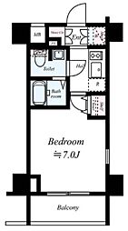 プレール・ドゥーク大崎 6階1Kの間取り