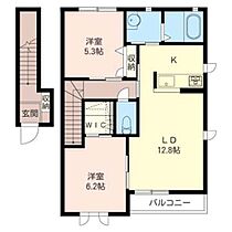 オンディーヌＡ 00201 ｜ 栃木県足利市葉鹿町１丁目1-10（賃貸アパート2LDK・2階・61.60㎡） その2