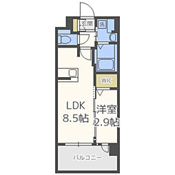 グランフォーレ大橋プレミア 1LDKの間取図画像