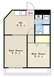 グレイス柿生 2DKの間取図画像