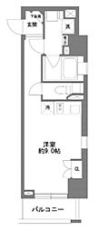 コスモグラシア清澄白河 3階ワンルームの間取り