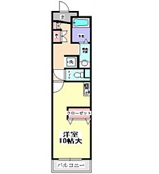 グレースカシワ 1Kの間取図画像