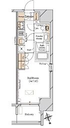 ブランシエスタ飯田橋 1Kの間取図画像