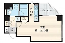 ロワジール三軒茶屋 2階1Kの間取り